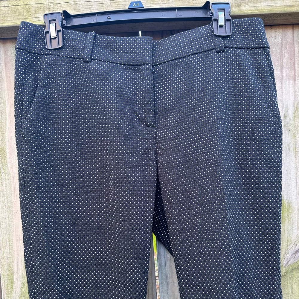 Ann Taylor Polka Dot Dress Pants Office Work Straight Leg Black White Size 4 - Picture 3 of 11